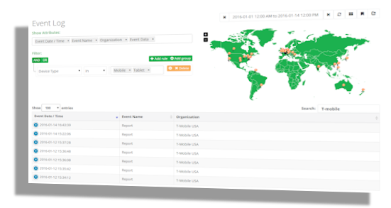 Event tracking and segmentation interface